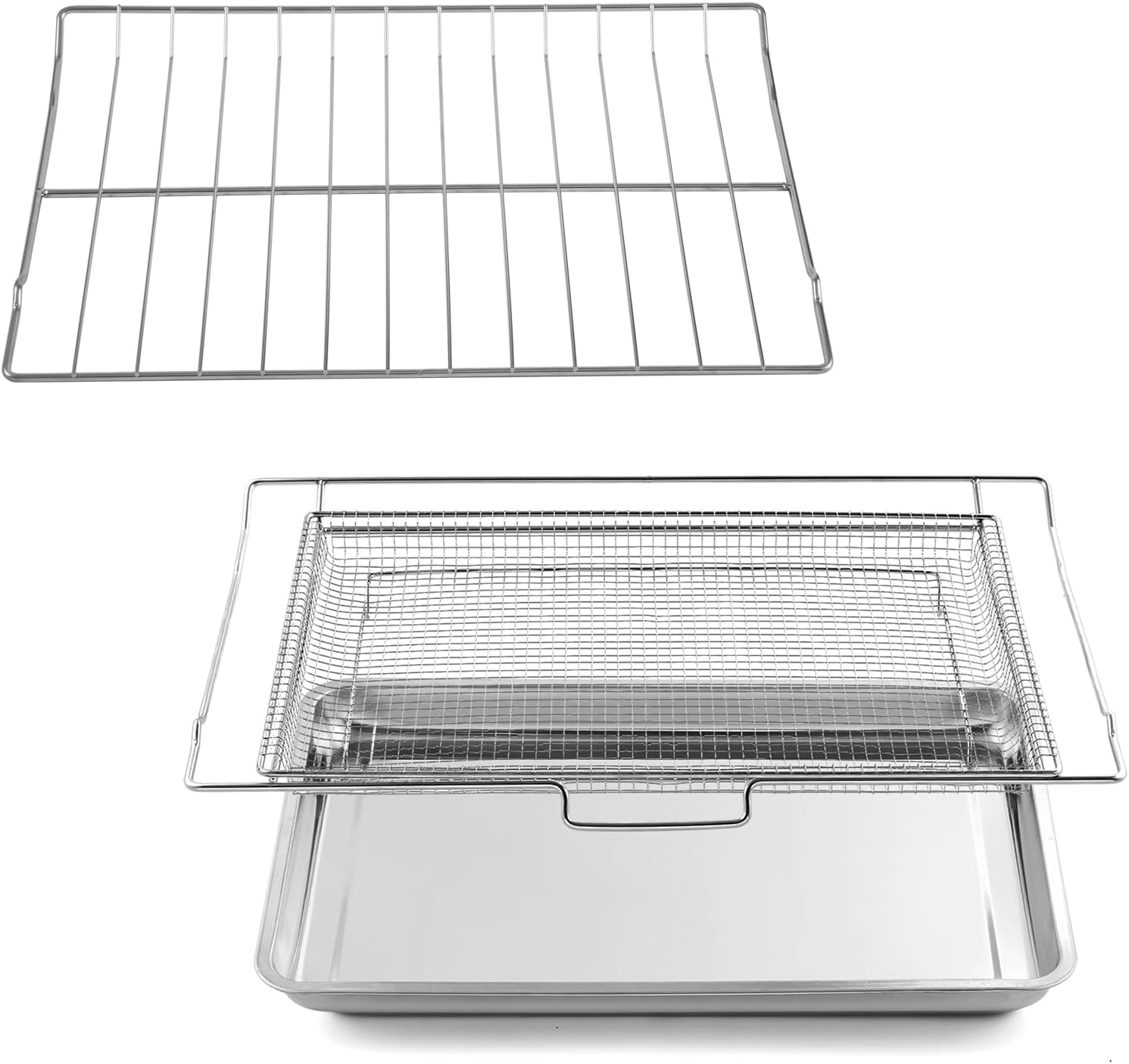 DG75-01001C Oven Rack NX-AA5000RS Air Fryer Tray Replacement for Samsung Oven Parts NX60T8111SS/AA NE63T8111SS/AA 24 3/4’’ x 16 1/2’’ 304 Stainless Steel Samsung Air Fryer Rack 1 Set