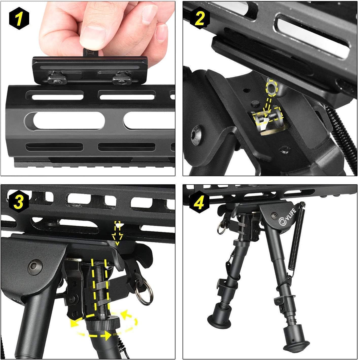 CVLIFE Bipod Adapter Bipod Mount for M-Rail 4 T-Nuts 4 Screws and 1 Wrench : Everything Else