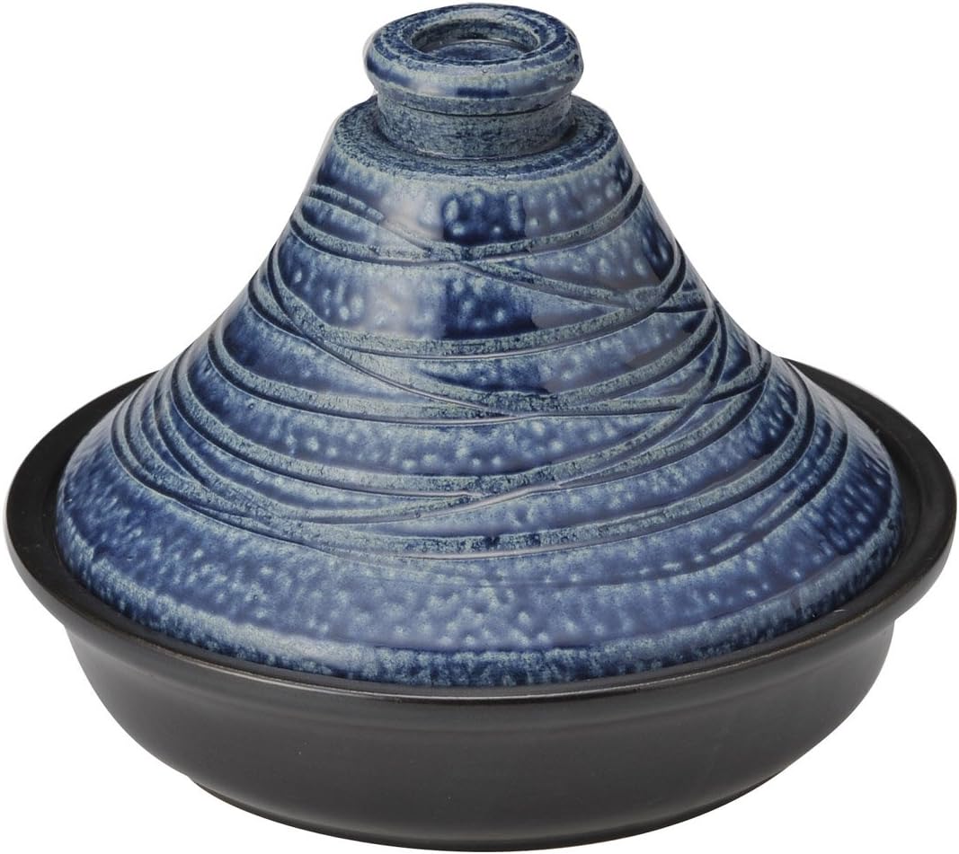 四日市 Banko Trigger Burn Open Fire, Microwave Safe Bluer Glazed tazin Pot No. 9 6 – 12772