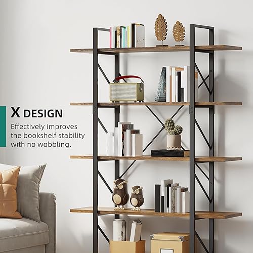 Miniatura 7 de YITAHOME Estantería de 5 niveles, estantería moderna Artsy, estante para libros, estantes de almacenamiento en sala de estarhogaroficina,