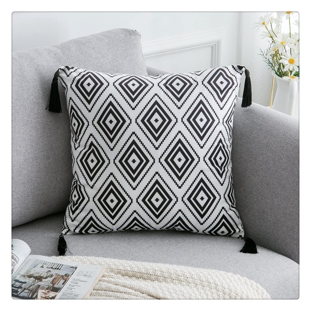 MFJGHU Velvet Cushion Cover Tassel Pillowcase Decor Sofa Throw Pillows Decorative Pillow Case 45 * 45cm Bed(Style E)