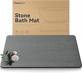 Stone Bath Mat, Dries Quickly, Non-Slip Diatomaceous Earth Bath Mats for...