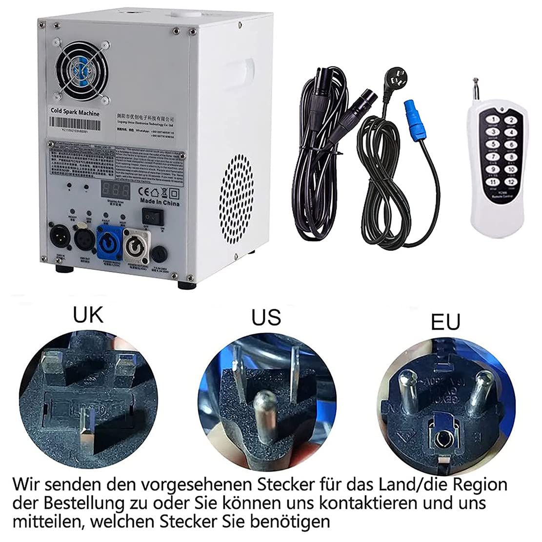 2x600W Spark Fuochi Artificio Macchina, Stage Effect Fountain Sparkular Machine, Macchina per Fuochi Artificio a Scintilla Fredda con Telecomando Intelligente,White