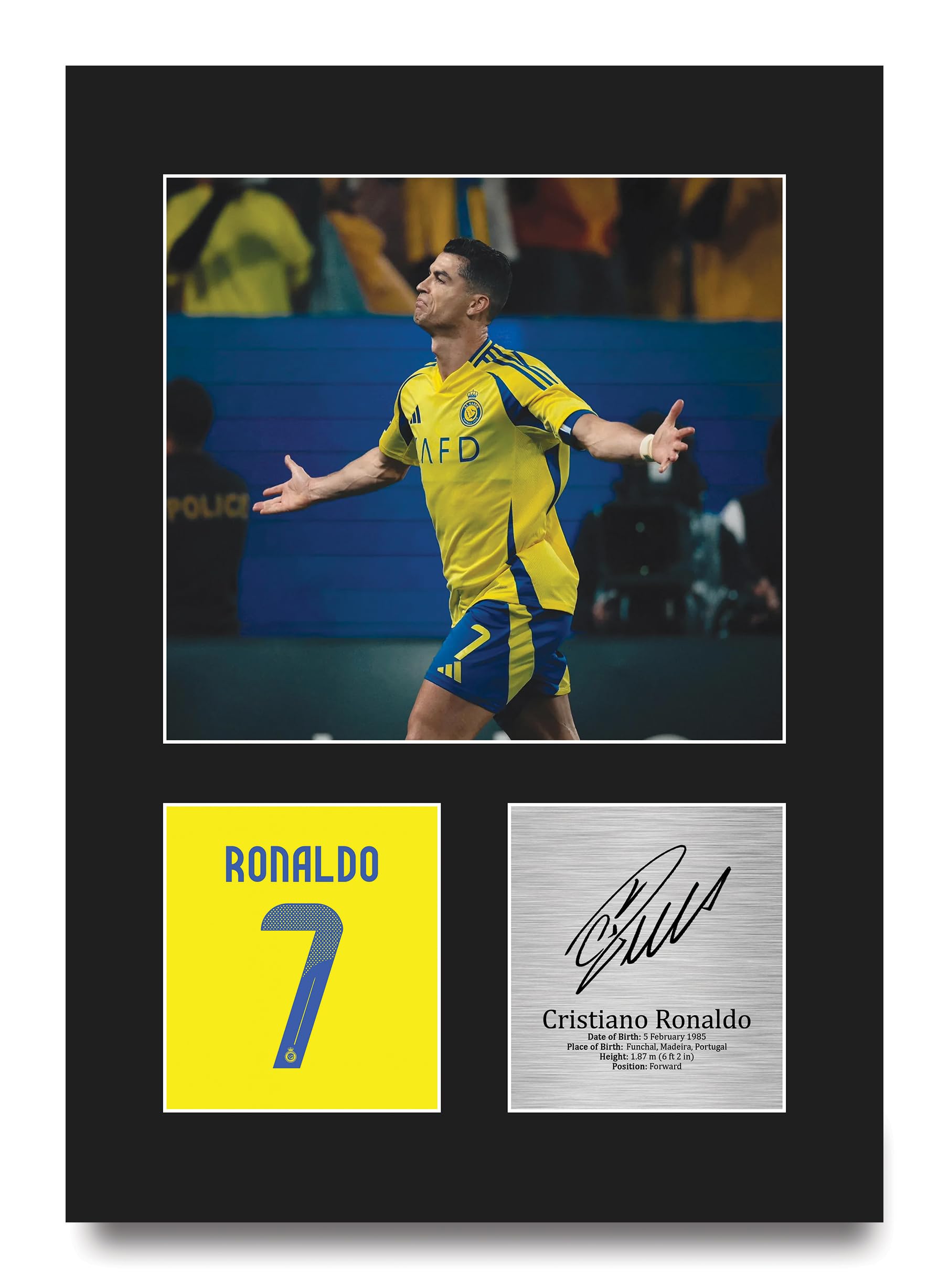 HWC Trading Cristiano Ronaldo Al-Nassr Gifts Printed Signed Autograph Picture for Football Fans and Supporters - A4 Portrait