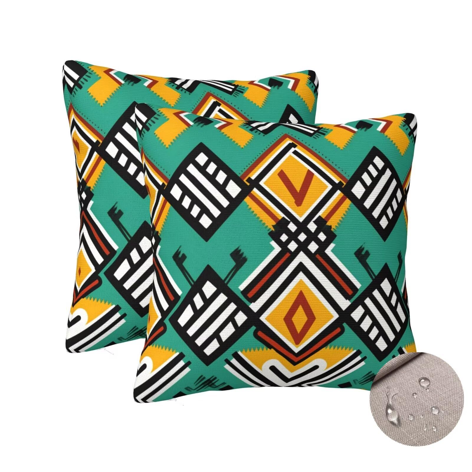 Housses de coussin extérieur imperméable 70x70 cm pour décoration terrasse et patio bohème