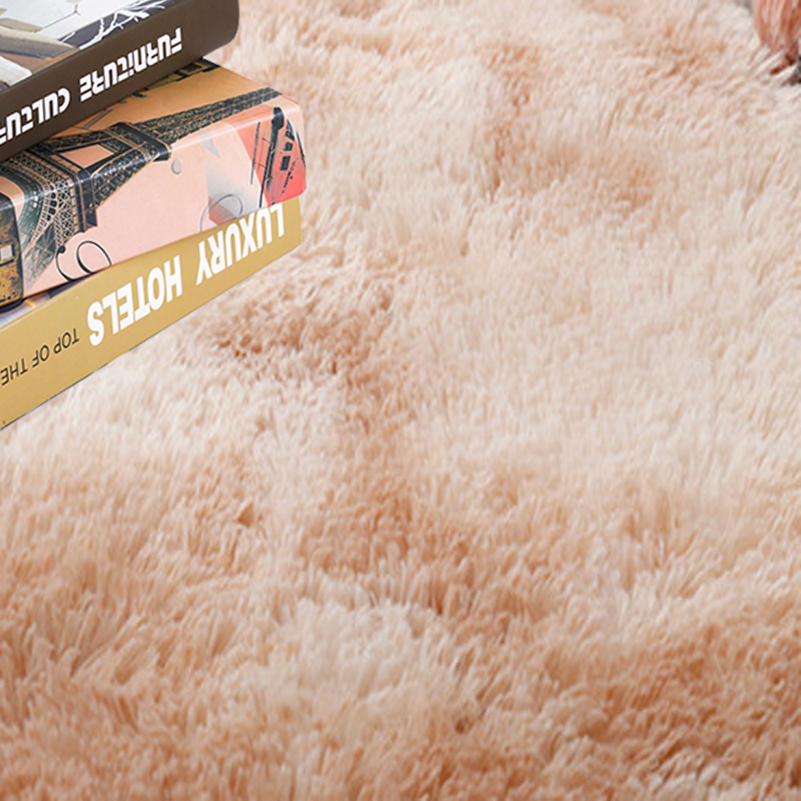 Hochflor Teppich Wohnzimmer 320 x 360 cm Shaggy Deko Langlebig Extra Weich Hochflor Flauschig Teppich Fußbodenheizung Geeignet, Khaki