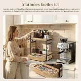 Coffee Station Organizer with Drawer & Pod Holder Coffee Bar Storage Shelf - 2
