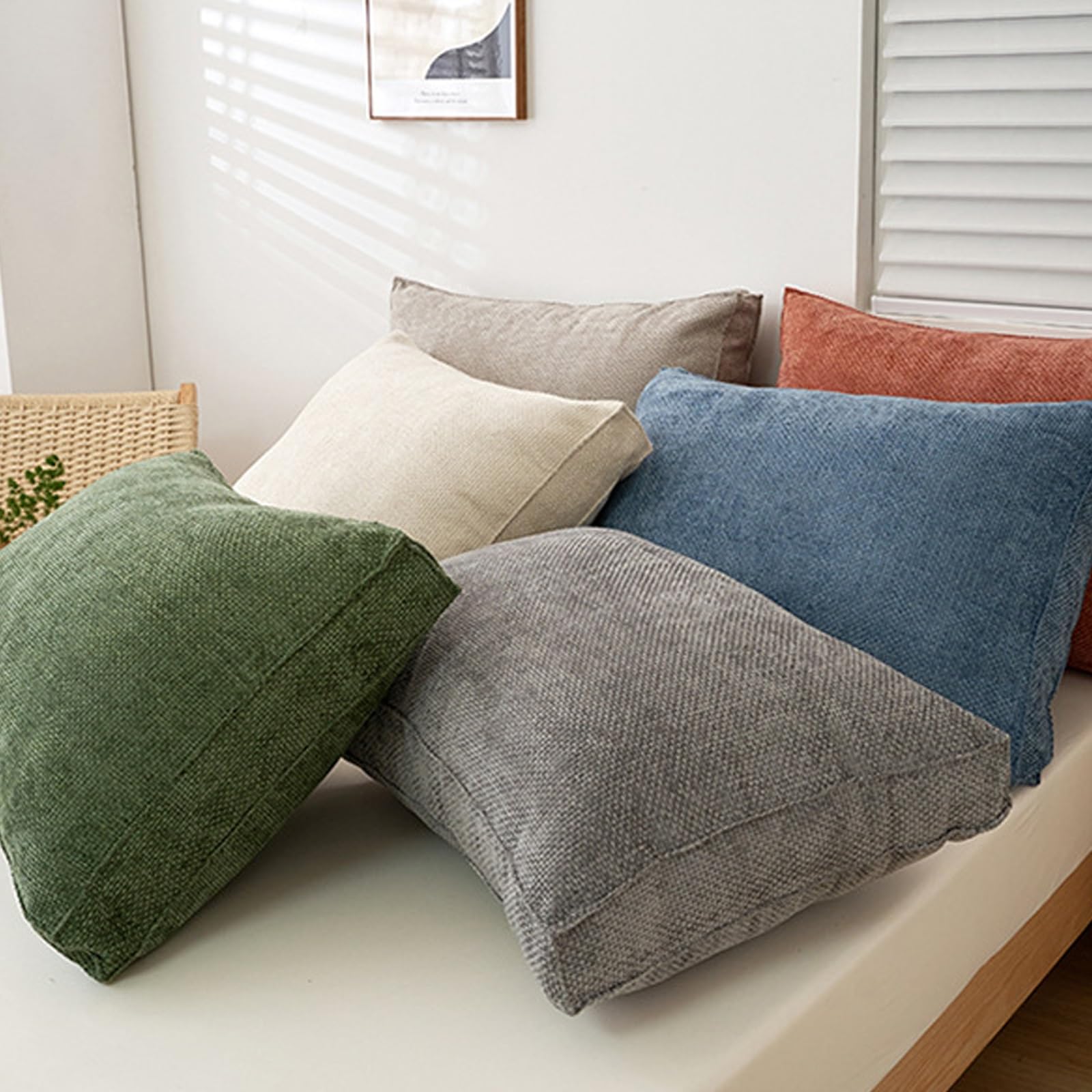 Sofakissen mit Abnehmbarem Waschbarem Kissenbezug, Reißverschluss Samt + Baumwolle Rückenkissen für Sofas mit Kopfteil, Bequem und Entspannend(Green,80x50x18cm (1pc))