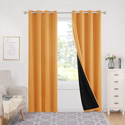 Miniatura 58 de Deconovo - Cortinas opacas 100% con forro, aisladas térmicamente, con reducción de ruido, certificadas por Oeko-TEX, con ojales en la parte Gris
