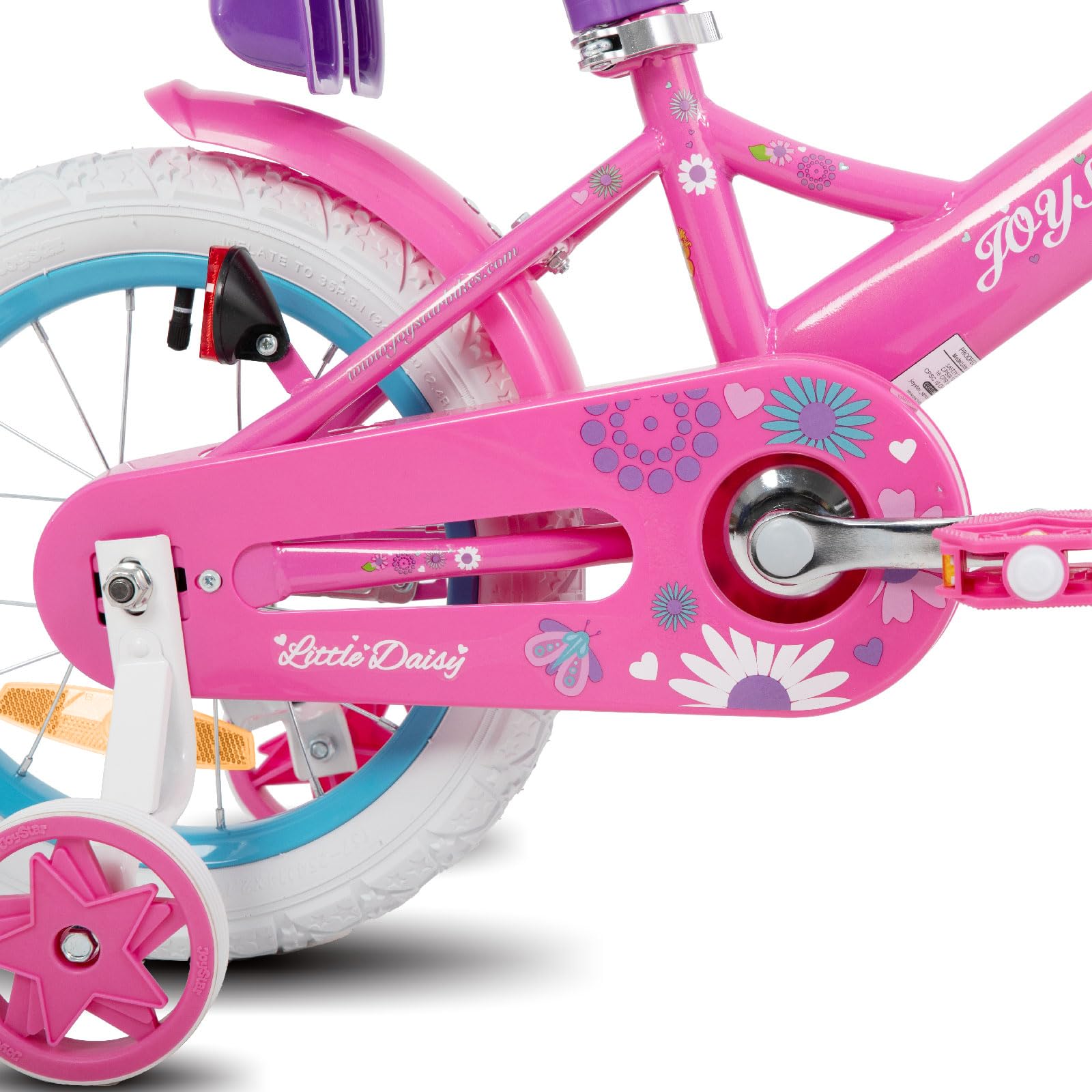 JOYSTAR Bicyclette 12/14/16 pouces pour enfants de 2 à 7 ans avec stabilisateurs, bicyclette pour filles avec panier et serpentins et siège pour poupée
