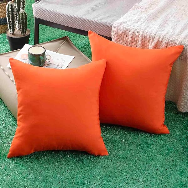 Housses Coussin 30x50 cm Extérieur Imperméable Orange Taies d'oreiller Printemps Été Decoration Canapé Housse de Coussin Décoratif pour Salon de Jardin Patio Chambre Maison Décor Lot de 2 - 3