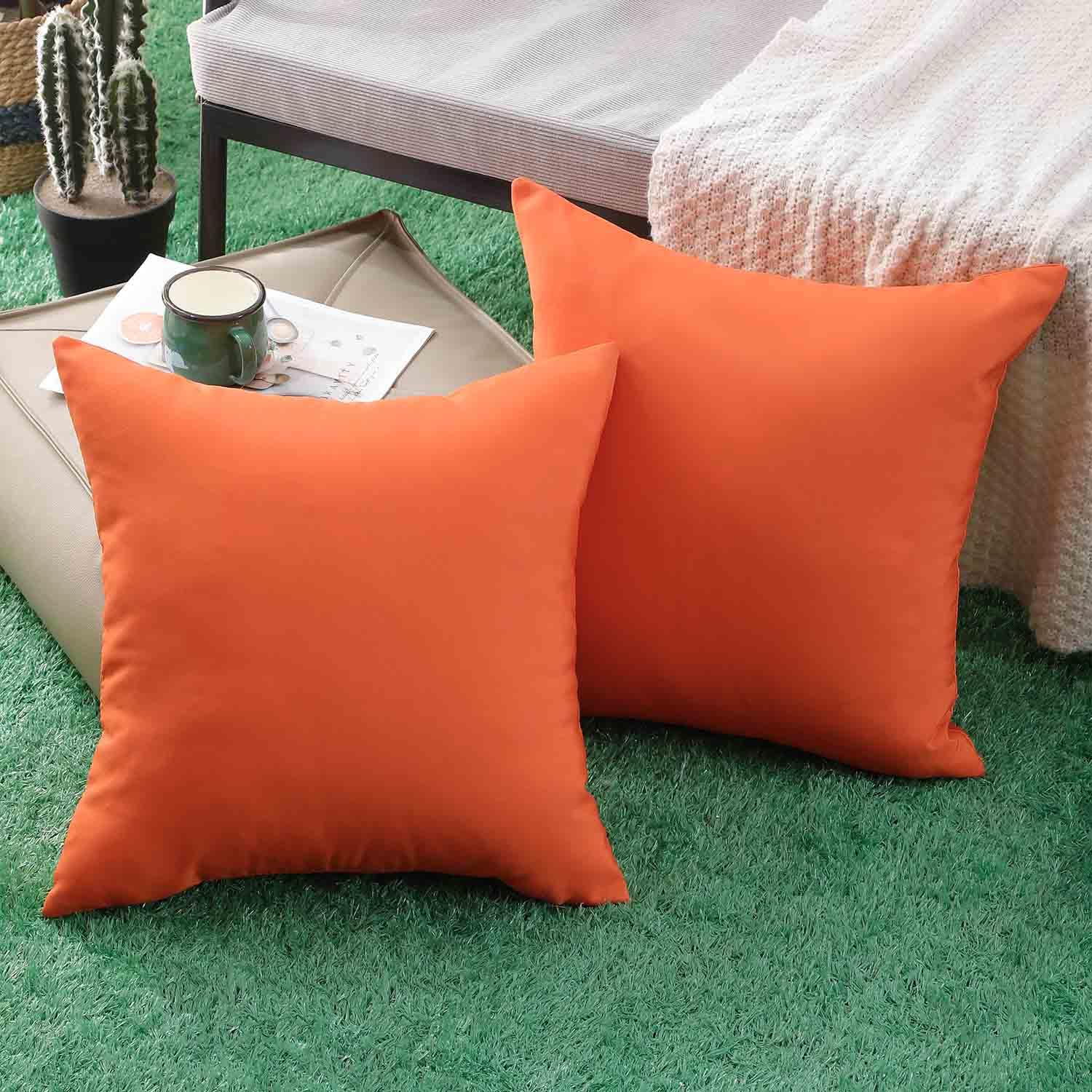 Housses Coussin 30x50 cm Extérieur Imperméable Orange Taies d'oreiller Printemps Été Decoration Canapé Housse de Coussin Décoratif pour Salon de Jardin Patio Chambre Maison Décor Lot de 2 - 3