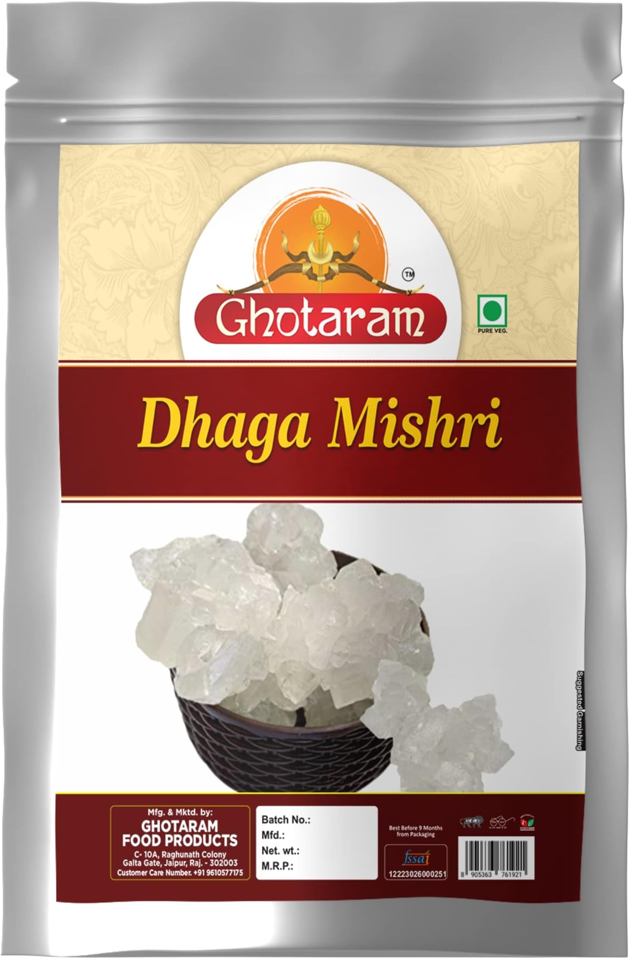 Rock Mishri Dhaga, Dhage Wali Mishri, Misri Chunk, DHAGA MISRI, Threaded Sugar Candy Thread Crystal Dhaga Mishri, Kunja Mishri, Dora Mishri Sugar-240g