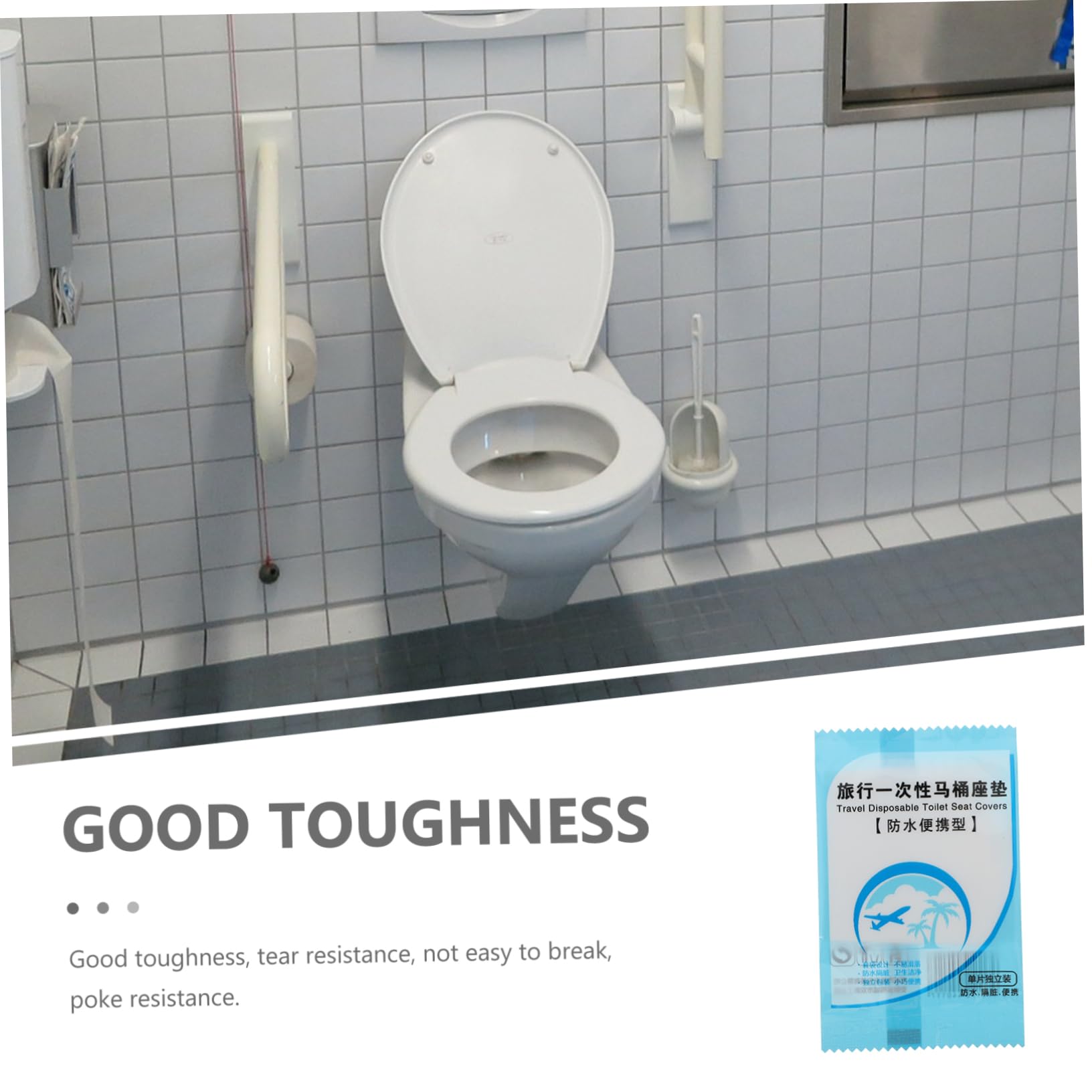 Cabilock 1Bag Disposable Toilet Seat Covers Tear Resistant Travel Friendly for Adults for Public Restrooms Go Use