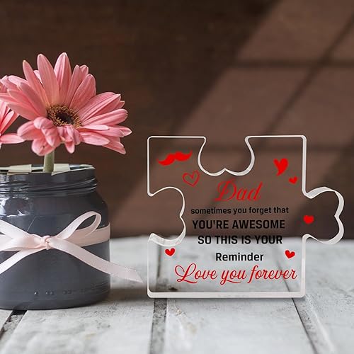 Miniatura 5 de Regalos para padres, regalos para papá de hija e hijo, regalo para padre con mensaje inspirador, regalos para hombres, dulce regalo, placa acrílica