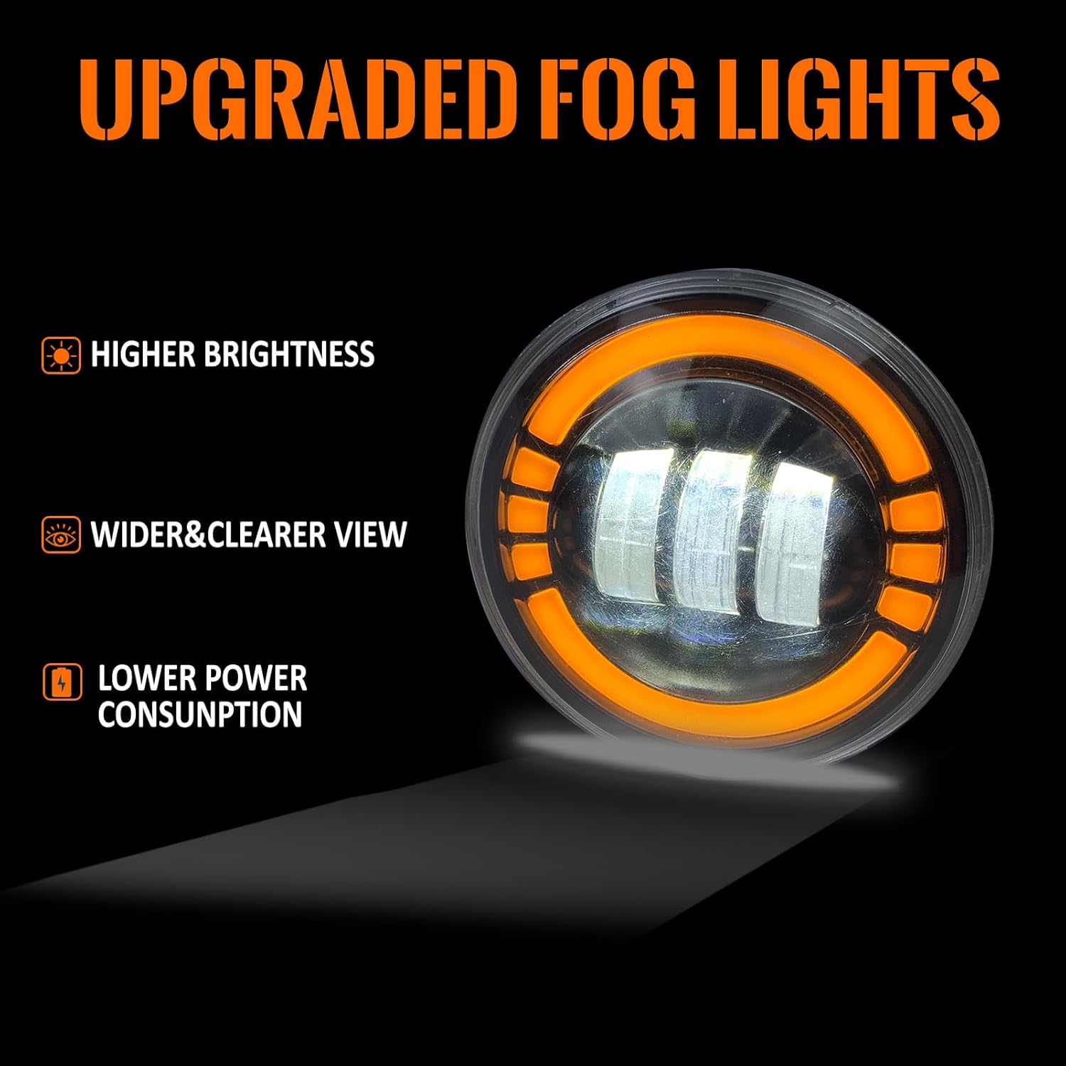 LED&DRL Fog Lights Compatible with 2005-2011 Tacoma / 2007-2013 Tundra / 2004-2006 Solara / 2008-2015 Sequoia, 1 Pair Of Front Bumper Driving Fog Lamps w/DRL & Amber Turn Signal Lights