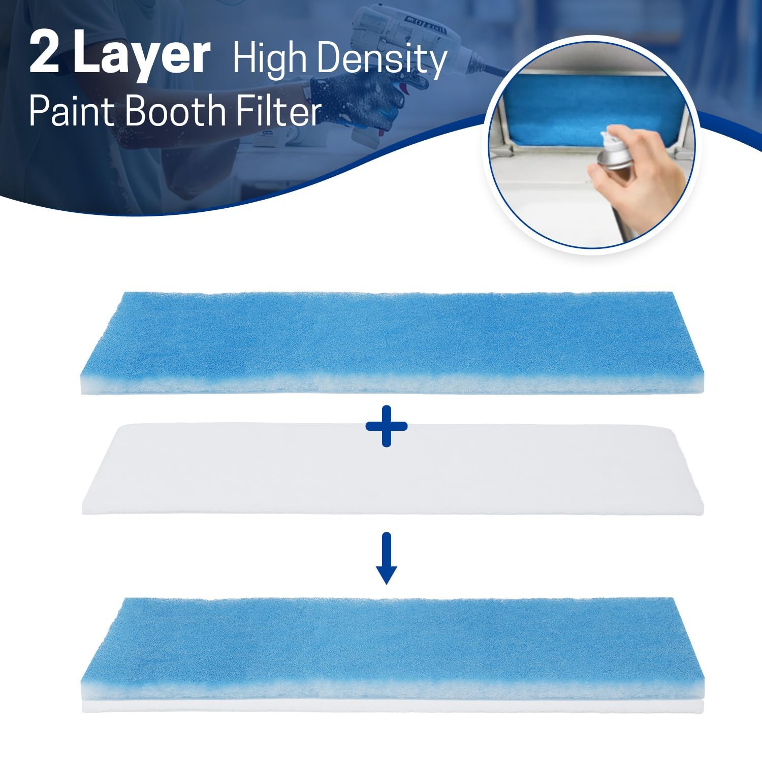 Alfombrilla de filtro, filtro para aerógrafo, material de filtro de aire de doble capa, accesorio de aerógrafo portátil, filtro de repuesto adecuado para cabinas de pulverización