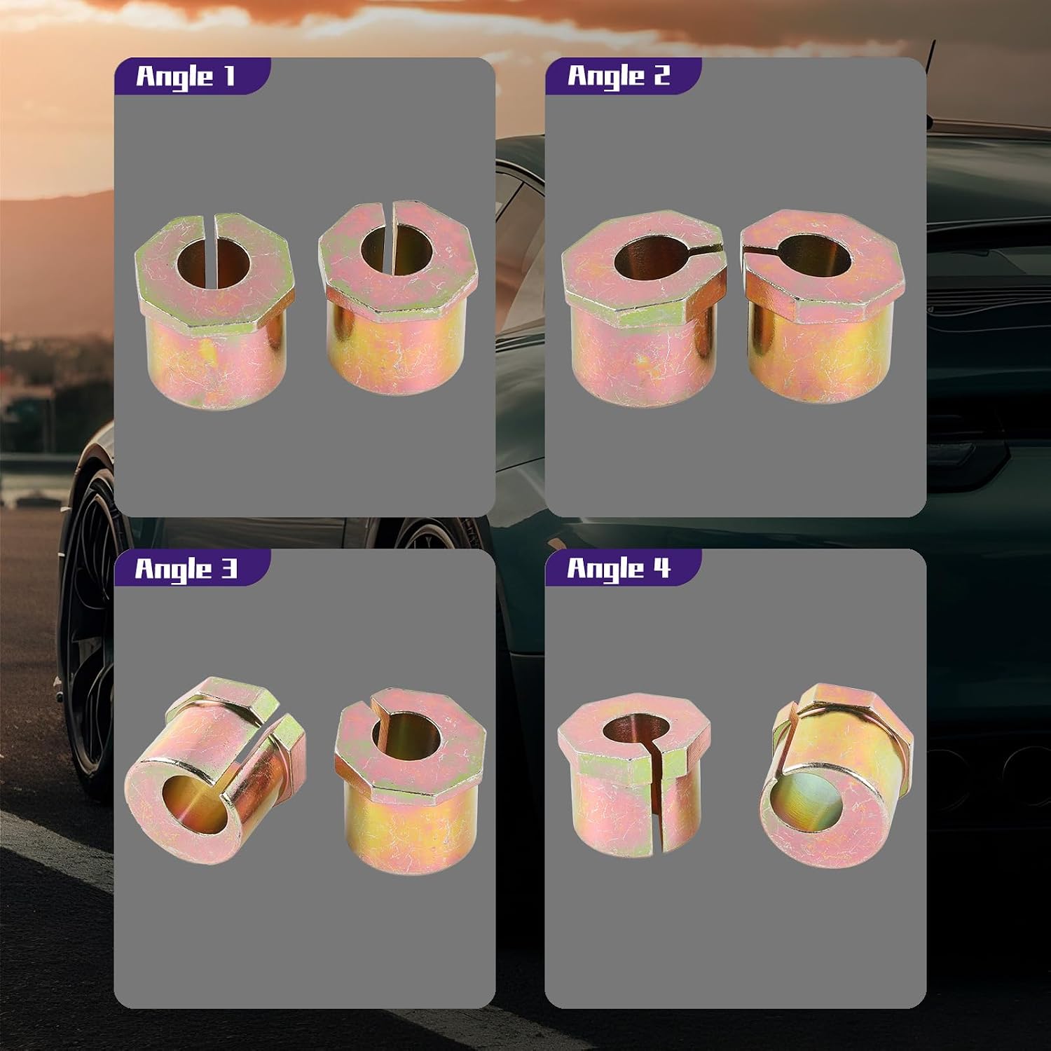 2 Degree Rear Caster Shim Set Suspension Alignment Adjustment Kit for 2005–2022 F250 F350 Super Duty, 2000 2001 2002 2003 2004 2005 Excursion, 2005–2018 F450 Replace KR23228