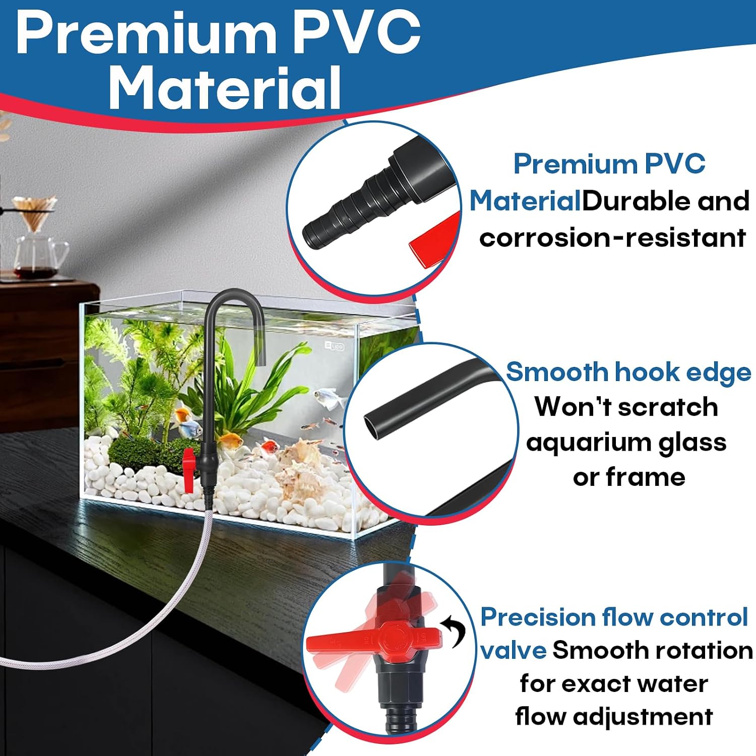 2 PCS Automatic Aquarium Water Refiller – Compatible with Python Systems | Compatible with Python Systems, Filler Tube for 1/2", 5/8", 3/4" Hose, Quick Tank-Hang Install