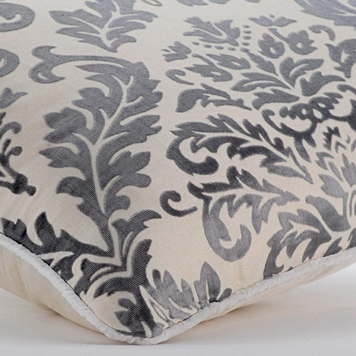 Fabric Mart Direct Paloma Green 60x60 cm Burnout Velvet Federa Letto, Grigio Velluto Fodere Per Cuscino, Contemporaneo Damasco Federa Divano - Paloma Grey Damask