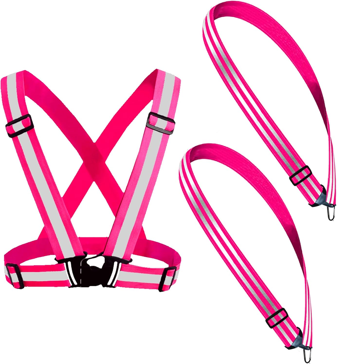 Reflective Running Vest Gear Elastic Safety Vest Strap for Walking Riding Jogging
