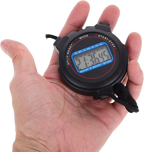 Miniatura 4 de Digital Sports Stopwatch with Date Alarm High-Precision Timer for Swimming Running Yoga Black Stopwatch for Coaches Athletes