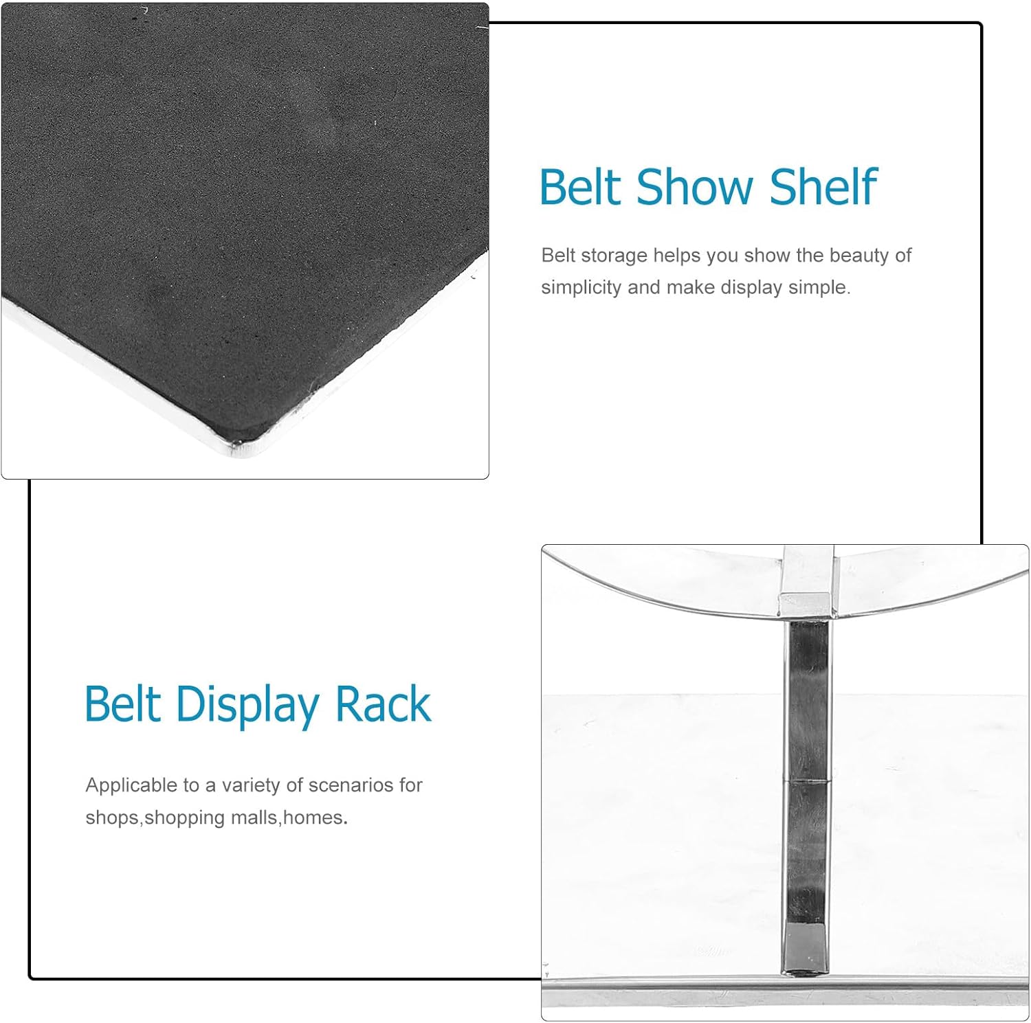 Stainless Steel Belt Display Rack Metal Belt Holder Oval Mirror Finish Waistband Organizer for Home Closet Storage Accessory Organizer