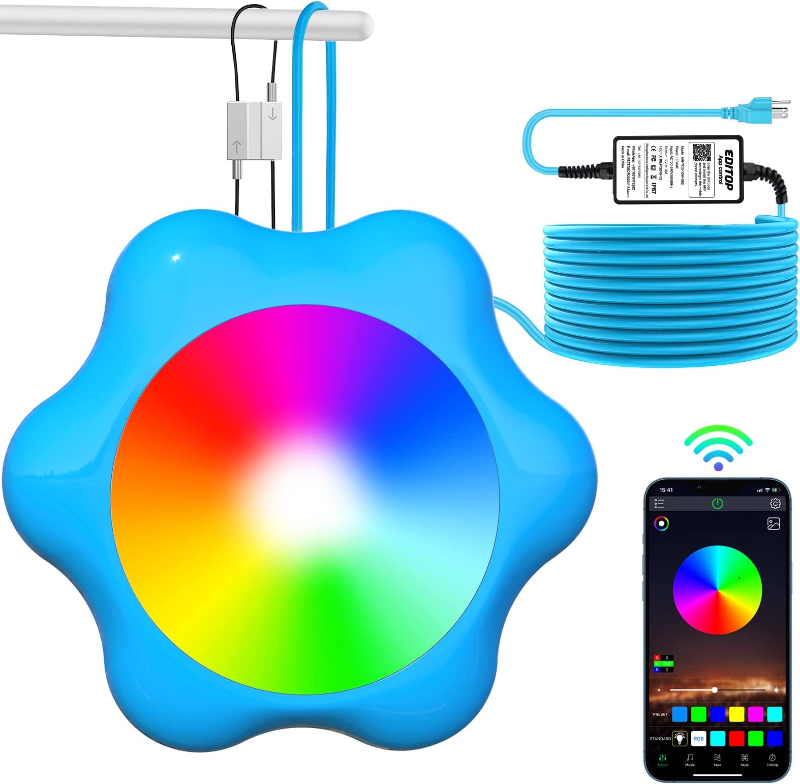 Pool Lights Upgraded Submersible RGB LED Lights with APP Remote Control IP68 Waterproof RGB Color for Above Ground Inground Pool, Bath, Party, Christmas Deco