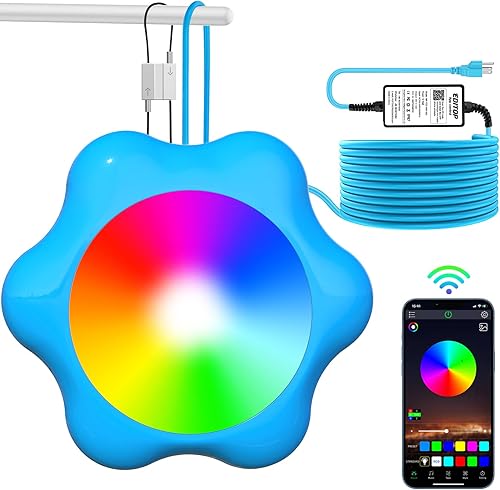 EDITOP Luces LED de piscina para piscinas subterráneas sobre el suelo con control de aplicación, IP68 impermeable, RGB que cambia de color,