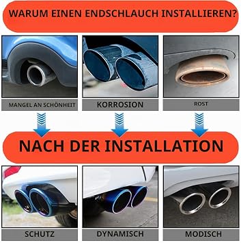 Car Exhaust Tailpipe Stainless Steel Exhaust Trim Tailpipe Silencer