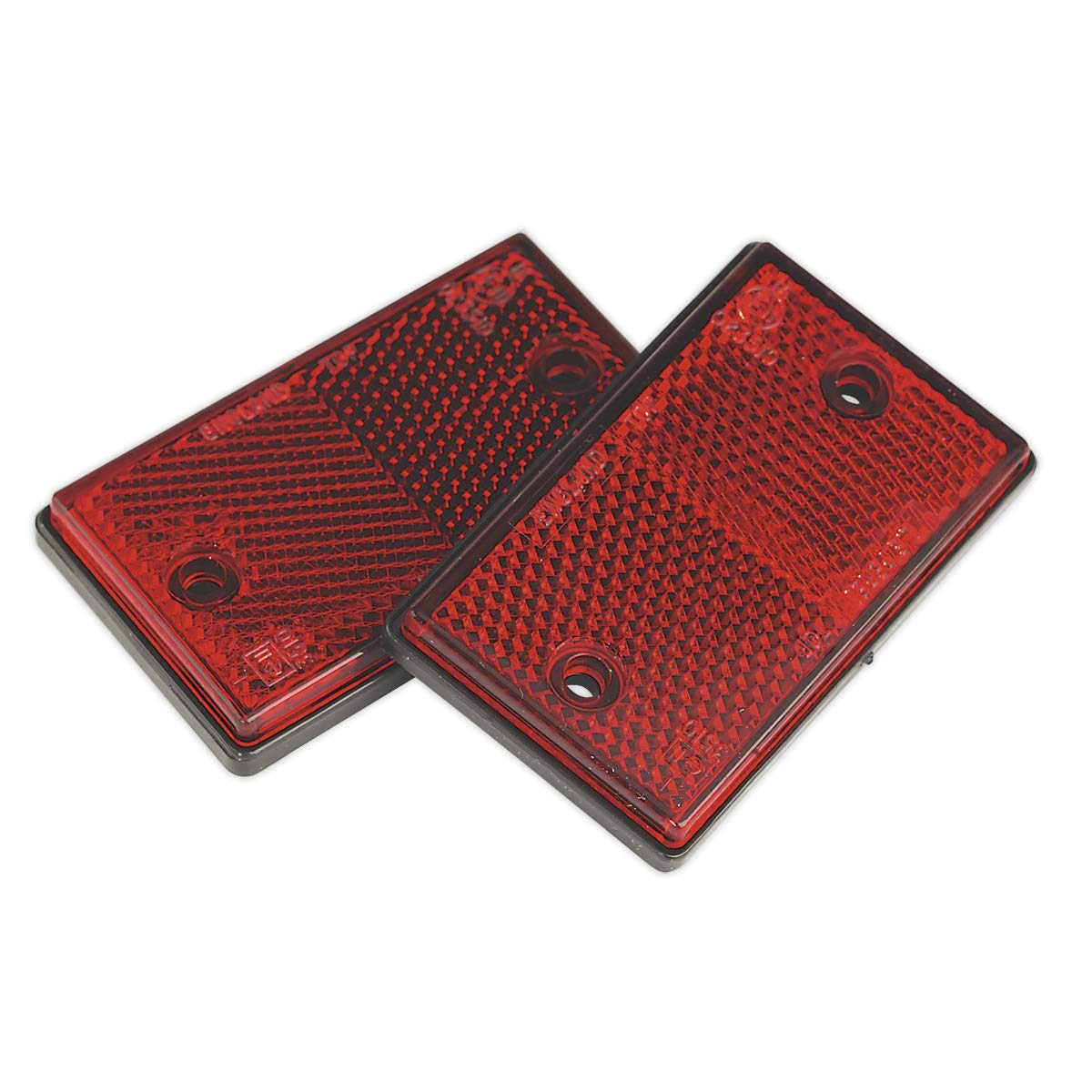 Sealey TB24 Reflex Reflector Red Oblong - Pack of 2