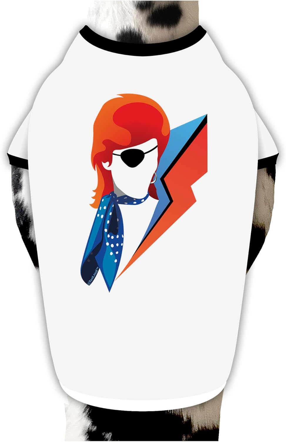 TOOLOUD The Glam Rebel Dog Shirt White with Black Medium