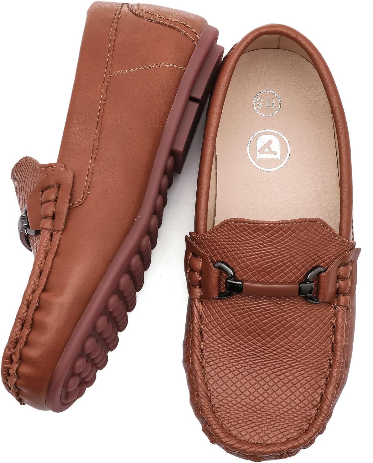 DADAWEN Boys Girls Soft Leather Loafer Casual Slip-On Moccasin Flats Dress Shoes Penny Boat Shoes School Wedding Church Loafers (Toddler/Little Kid/Big Kid) - Image 5