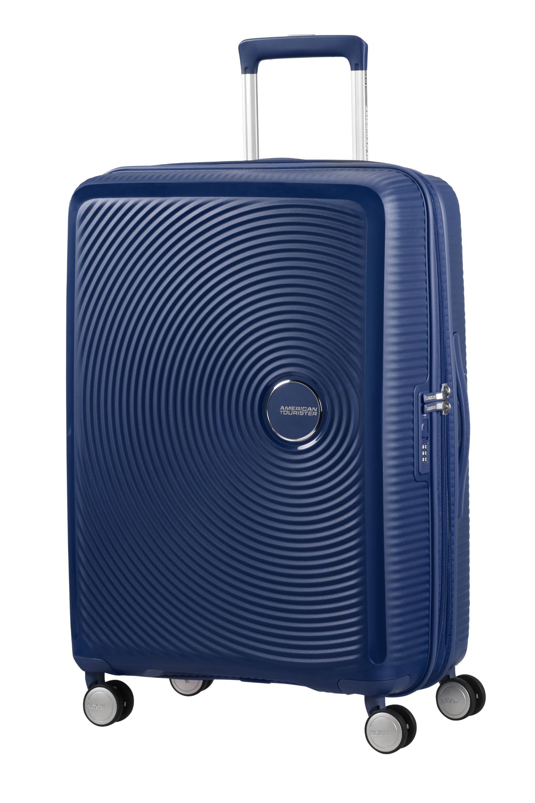 Maleta Mediana American Tourister SoundBox Spinner 67cm/ 67x46.5x29cm/ 4 Ruedas/ Azul Marino