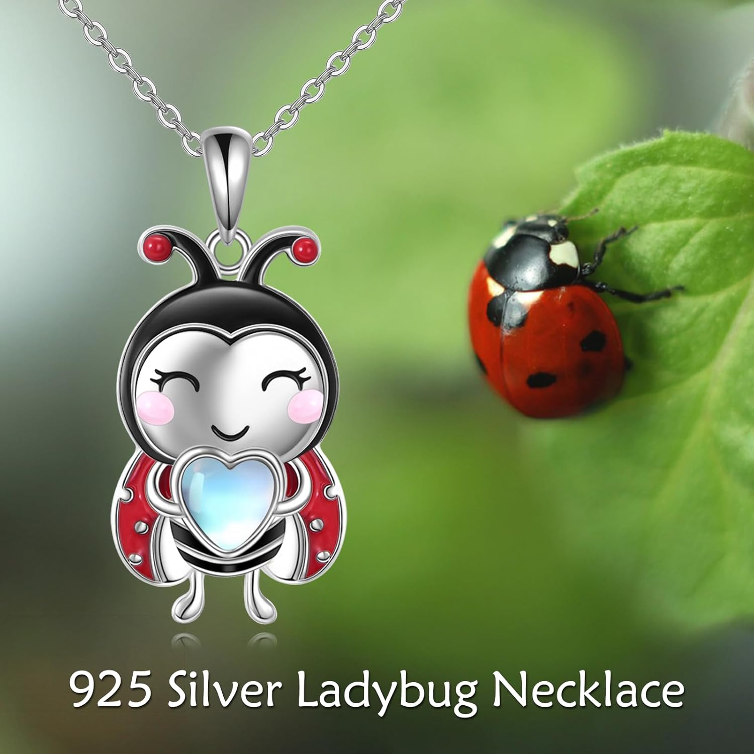 Axolotl Necklace for Women 925 Sterling Silver Heart White April Birthstone Pendant Necklaces Axolotl Jewelry Gifts - Image 3