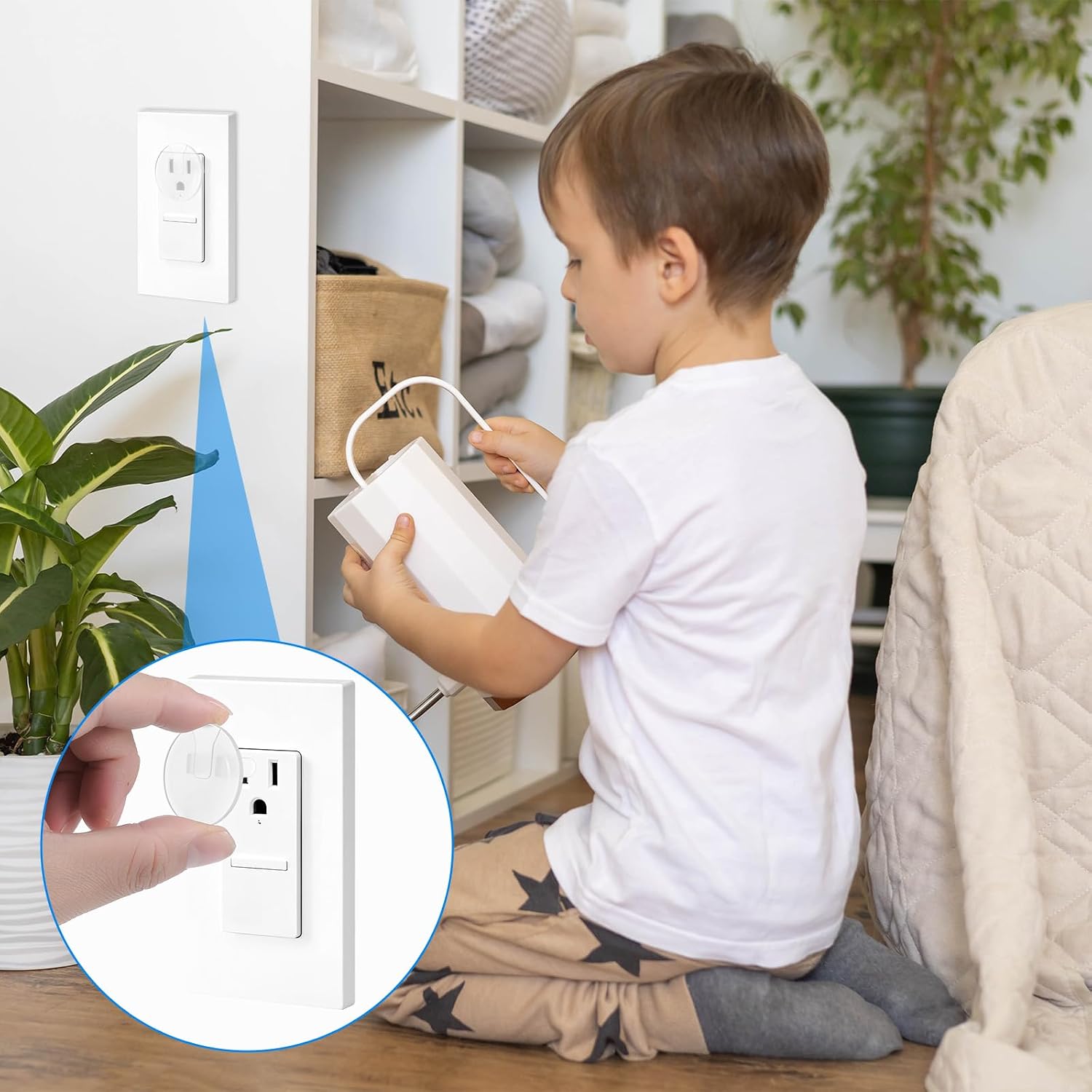200 Pcs Outlet Covers Bulk Proofing Plug Covers for Electrical Outlets Easy Install Socket Sturdy Safe Secure Proofing Kit for Home Office