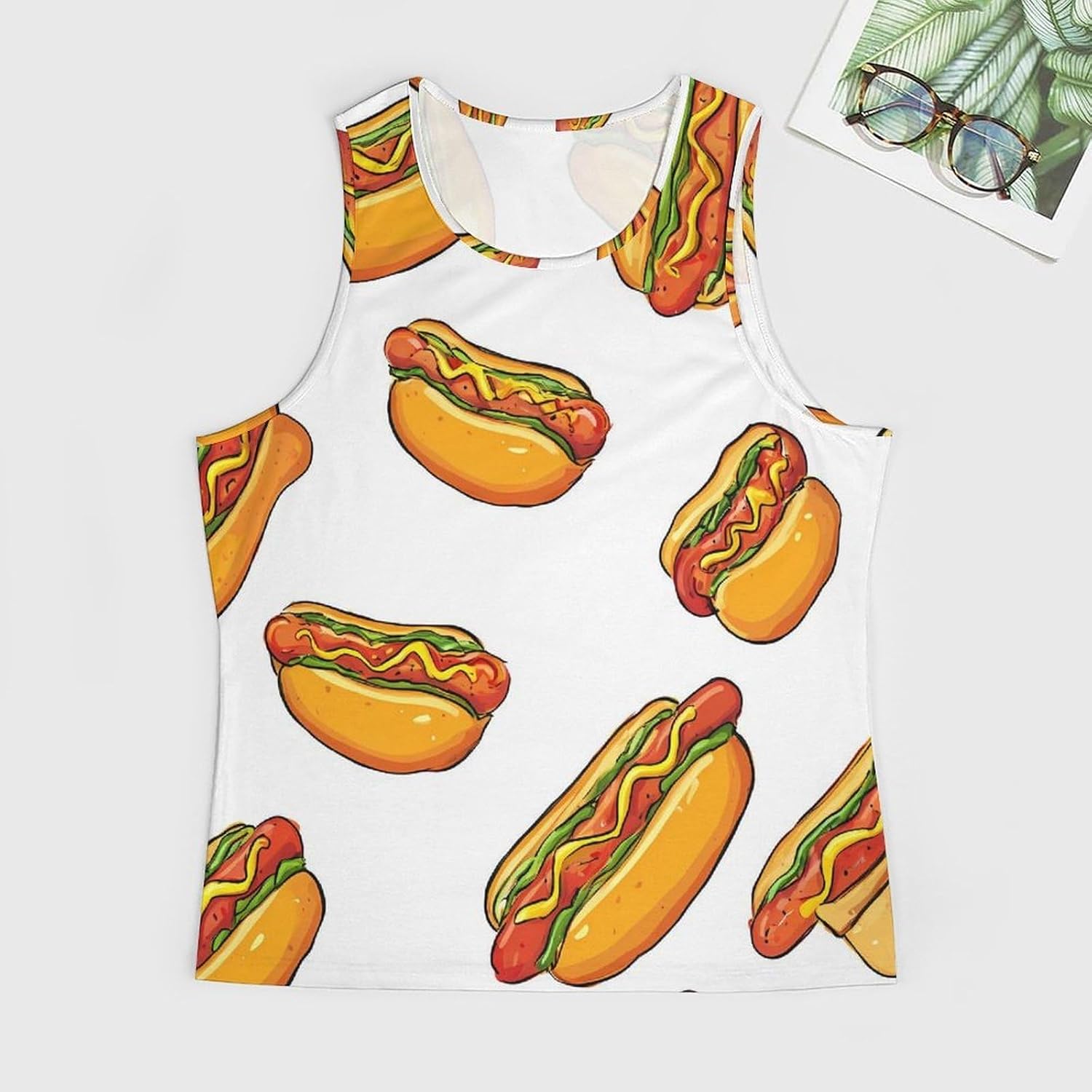 Food Hot Dog Men Tank Top Workout Shirt Muscle T Shirt 5XL
