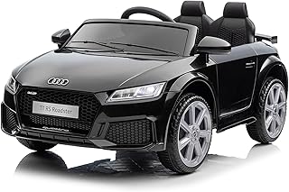 Bonnlo Voiture véhicule électrique Enfant Audi, 12 V Véhicule électrique Enfant 2 Portes avec Télécommande 2.4G, avec MP3 (Noir)