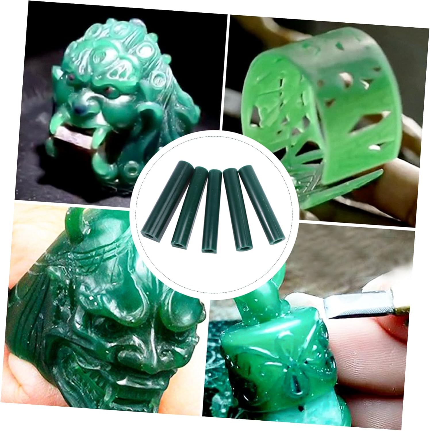 MINAOLULUS 5pcs Wax Tube Jewelry Mold Carving Tool for Engraving Unique Handmade Smooth Inside for Easy Shaping for Jewelry Makers