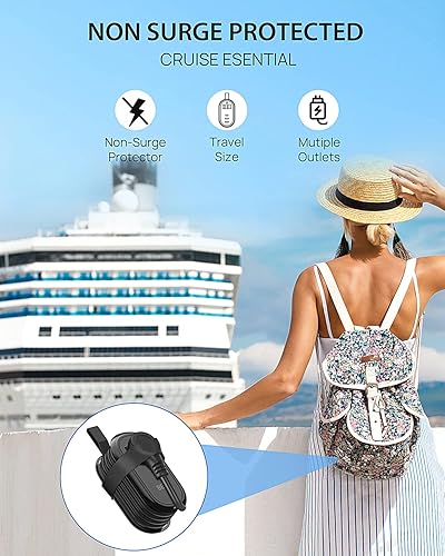 Miniatura 6 de BEVA Regleta de alimentación de viaje con puertos USB C, cable de extensión de 4 pies, 2 tomacorrientes, 3 puertos USB, artículos esenciales para