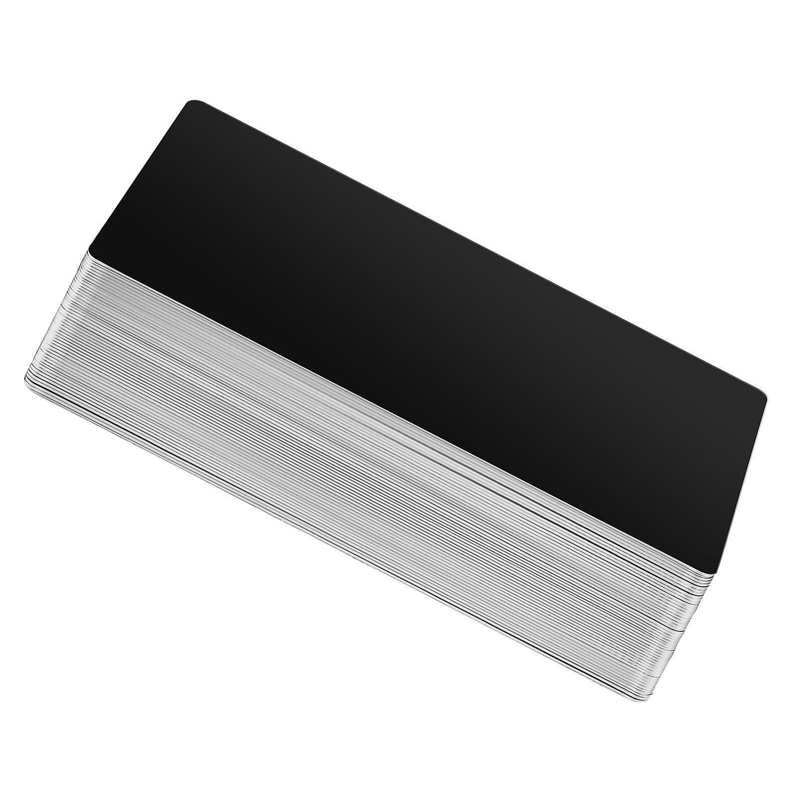 Cabilock 200 Unidades Tarjeta de Metal Negro para Grabado Láser, Ligera y Calibrada para Tarjetas de Presentación, Adecuado para Uso en Casa y Proyectos DIY