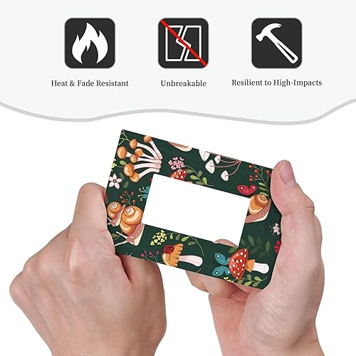 Miniatura 6 de Cubierta de interruptor de luz basculante de flor de hongo rojo retro de 1 cuadrilla, caracoles de hojas florales bohemias, placa de pared de una