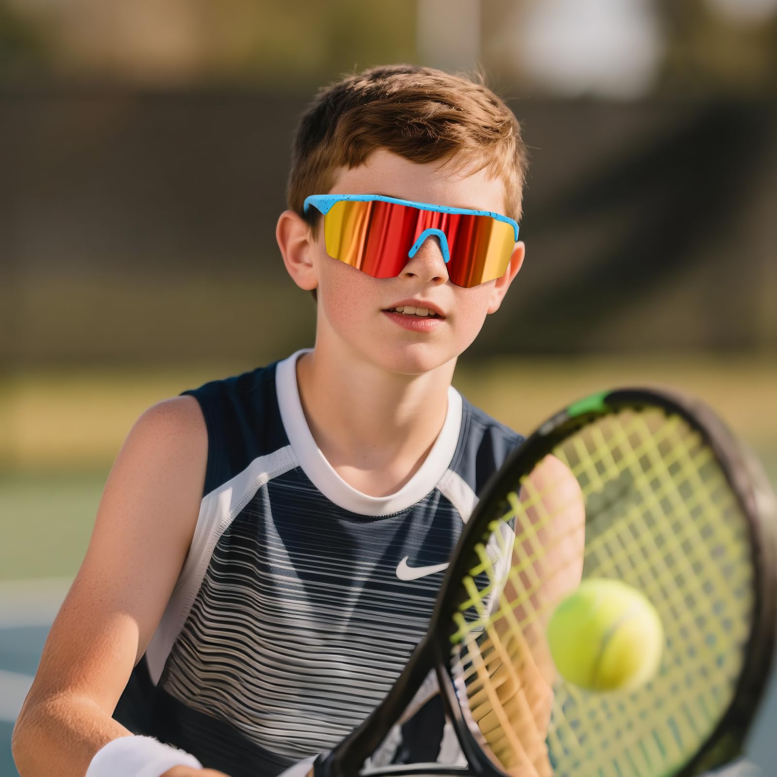 Dziecięce sportowe okulary przeciwsłoneczne dla chłopców, dziewcząt, polaryzacyjne, młodzieżowe, softball, okulary przeciwsłoneczne, jazda na rowerze, wiek 5-15 lat
