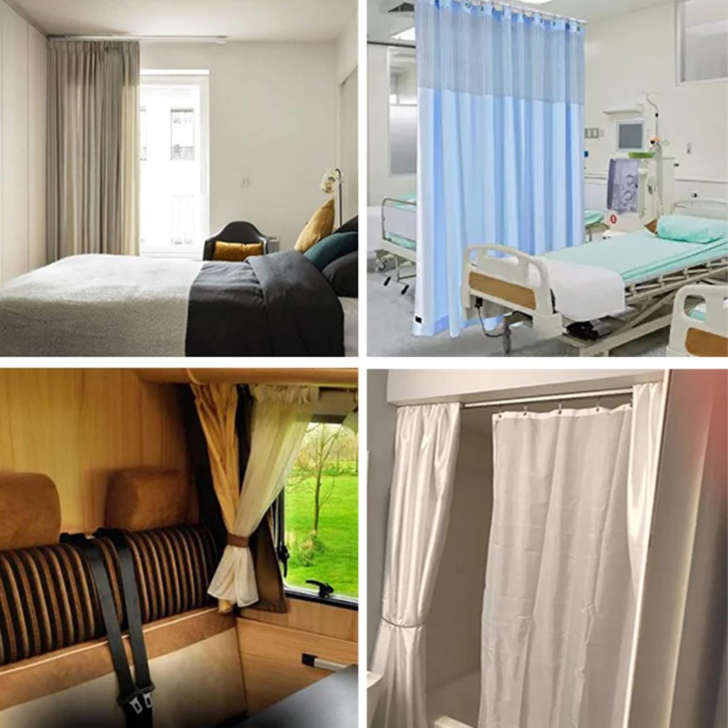 Ceiling Curtain Track Curved Shower Curtain Rod, Ceiling Mounted Curtain Rail Set with Roller Hooks, Privacy Room Dividers System for Bedroom/Hospital/Shower (Size : 3m/9.8ft)