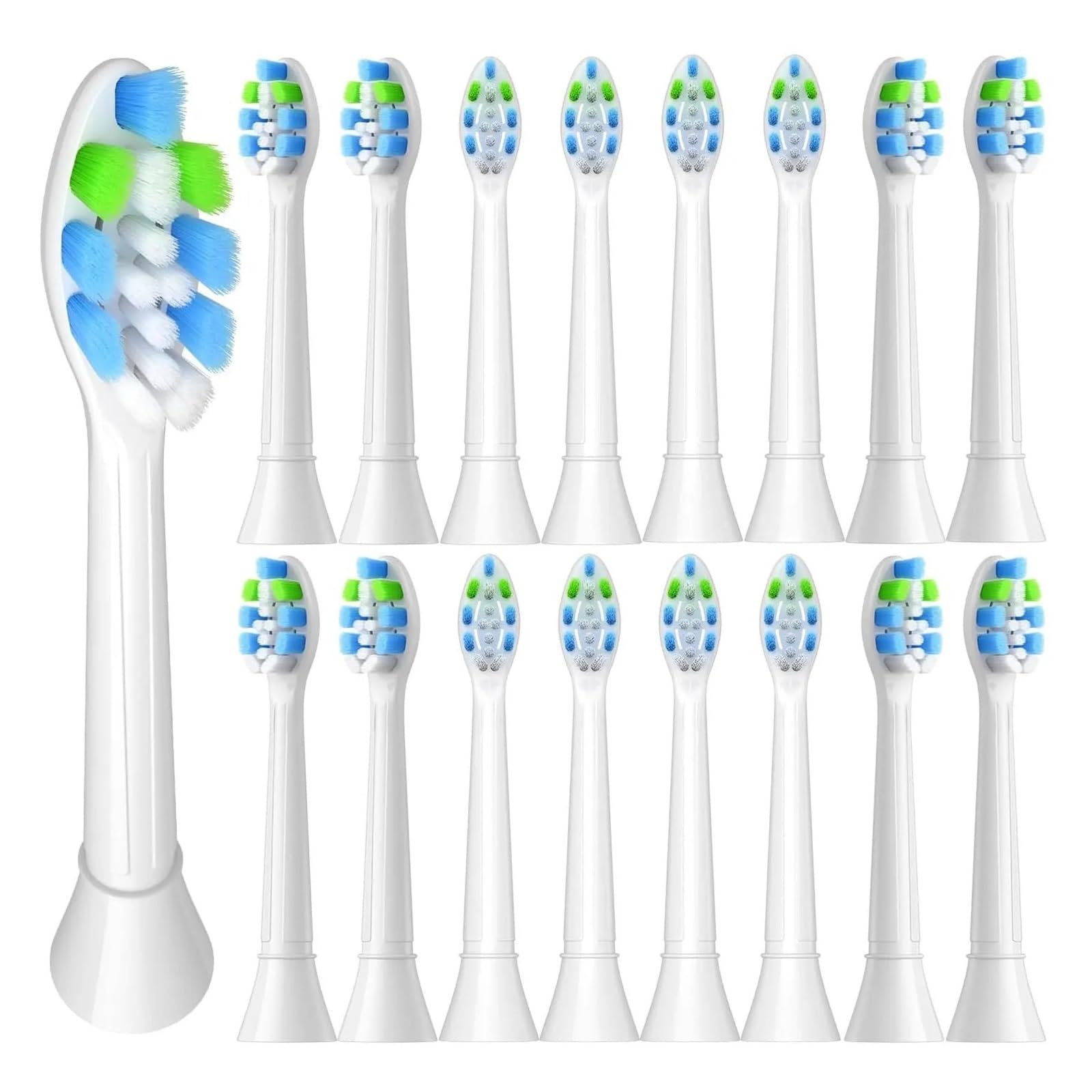 Cabezales, compatible con Philips, 3100 4100 4300 5300 | 5500 6100 9000, DiamondClean, DailyClean, HealthyWhite, FlexCare, EasyClean, PowerUp(12pcs Black)