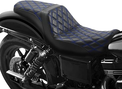 Vista 164 de Asiento de motocicleta para conductor y pasajero, apto para Harley Dyna Wide Glide Low Rider Street Bob Fat Bob FXDF Super Glide Custom FXDC