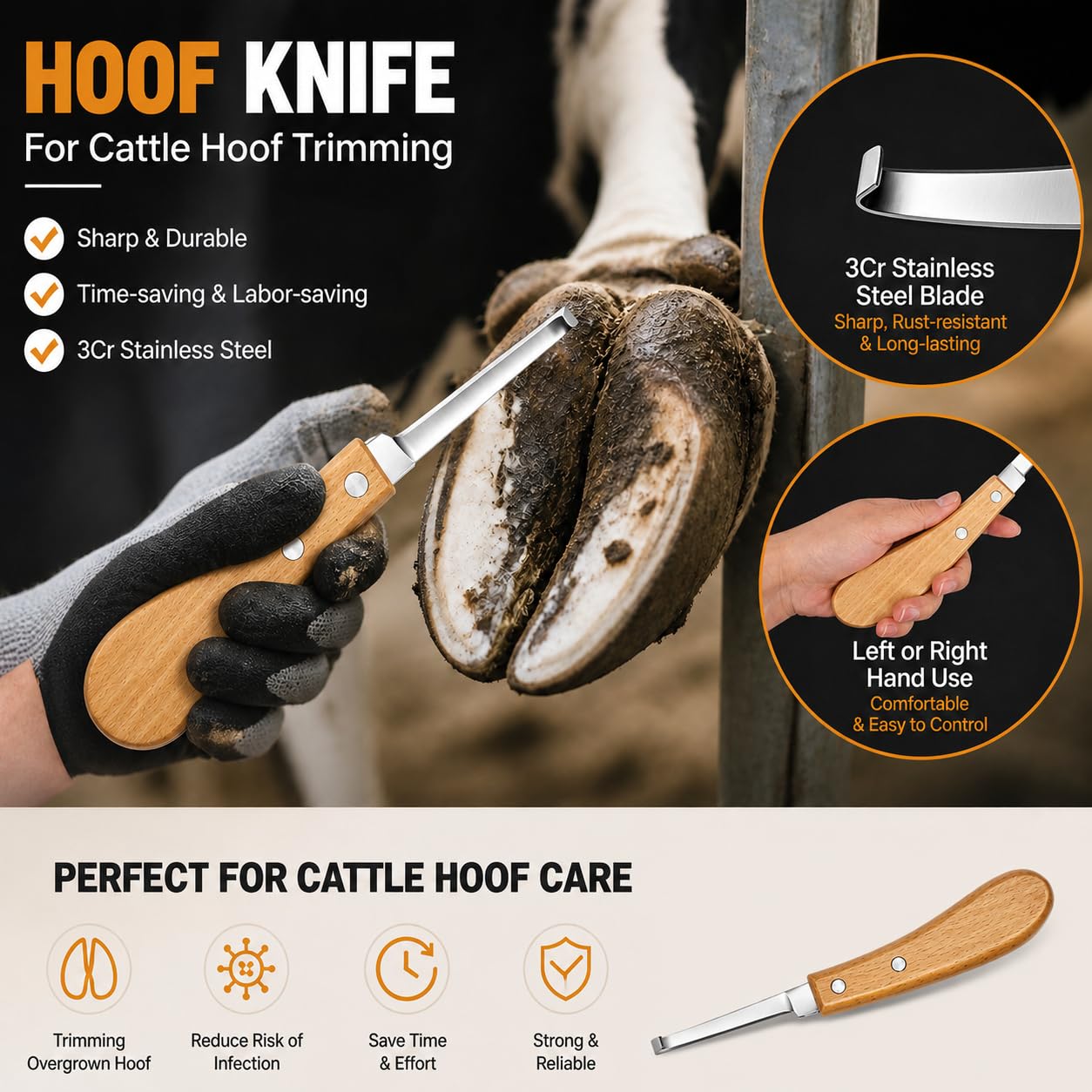2PCS Rénette Professionnelle à Lame Double, Couteau à Sabot Haute Résistance Plus Aiguisé, Couteau à Sabot Pointu, Outil De Couteau De Sabot Durable pour Bétail, Cheval, Bovin