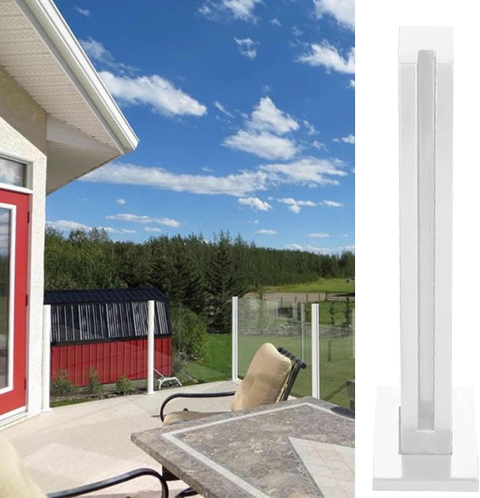 Quincaillerie garde-corps verre carré acier inoxydable blanc pour balcon