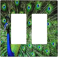 Vista 15 de Cubierta decorativa para toma de corriente de pavo real, cubierta de salida de 1 banda, cubierta de placa de interruptor de luz, placas