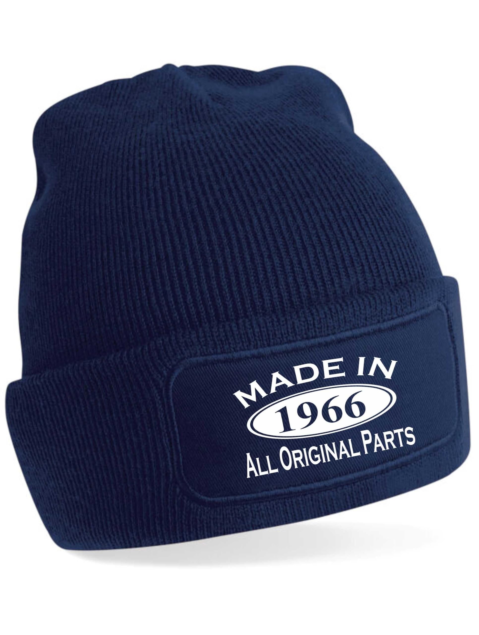 Print4u Women's Blue Made In 1966 Beanie Hat 60Th Birthday Gift Great For Men &